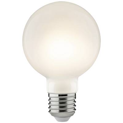 A glowing, round light bulb with a silver fitting. It emits warm, white light.