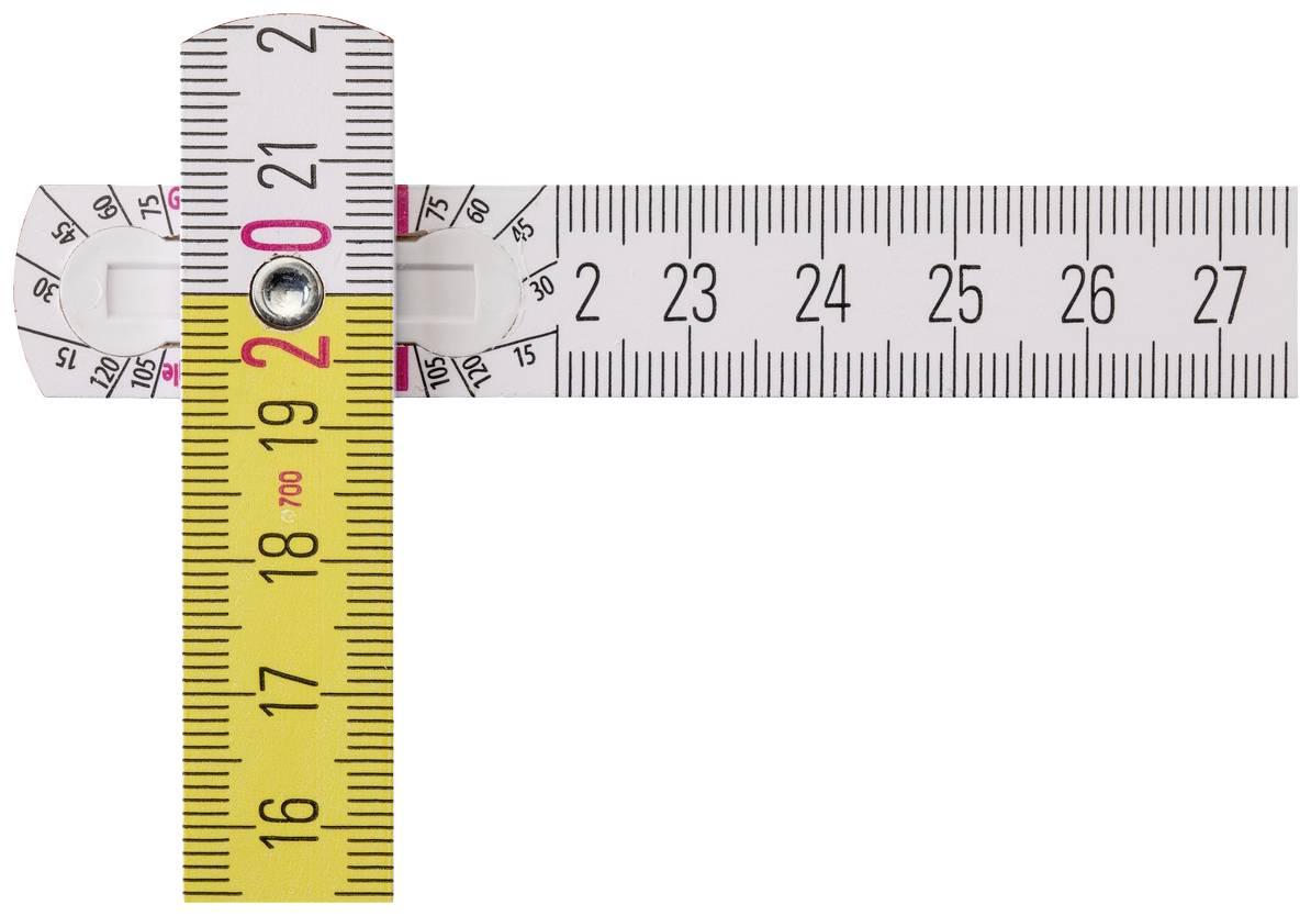 'Messexpress Measuring Tape' displays parallel scales on yellow and white backgrounds, with a thickness of 21mm, arranged at right angles.