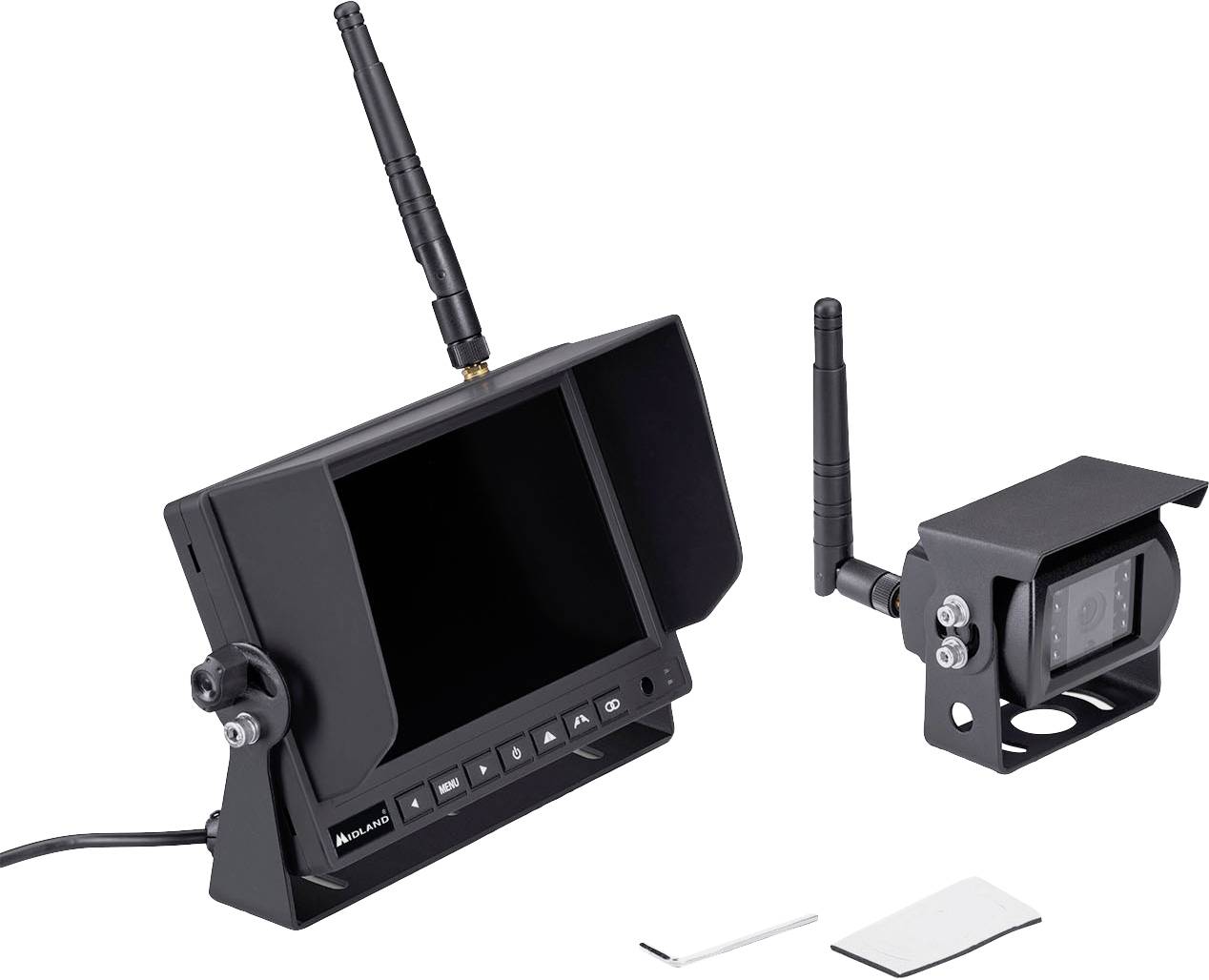 Midland Truck Guardian PRO Wireless reversing camera system 4 cameras, Distance scale lines, IR add-on light, built-in microphone Fixed mount, Screw mount Black