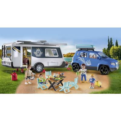 Playmobil Family SUV Playset - Toy Car With 2 Figures, Suitcases & Roof Rack For Kids Ages 4+
