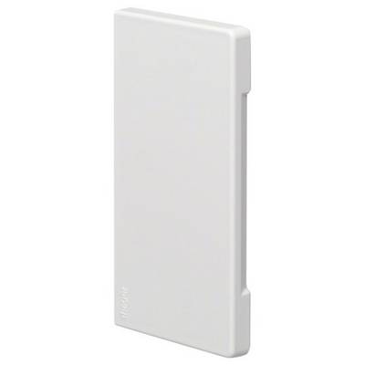 A rectangular, flat, white object with smooth edges and a plain surface, possibly an electronic device.