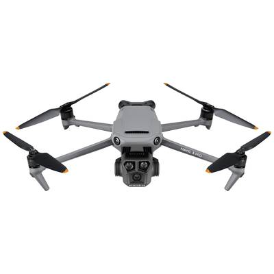 A grey drone with four propellers and two cameras at the front, model 'Mavic 3 Pro'.