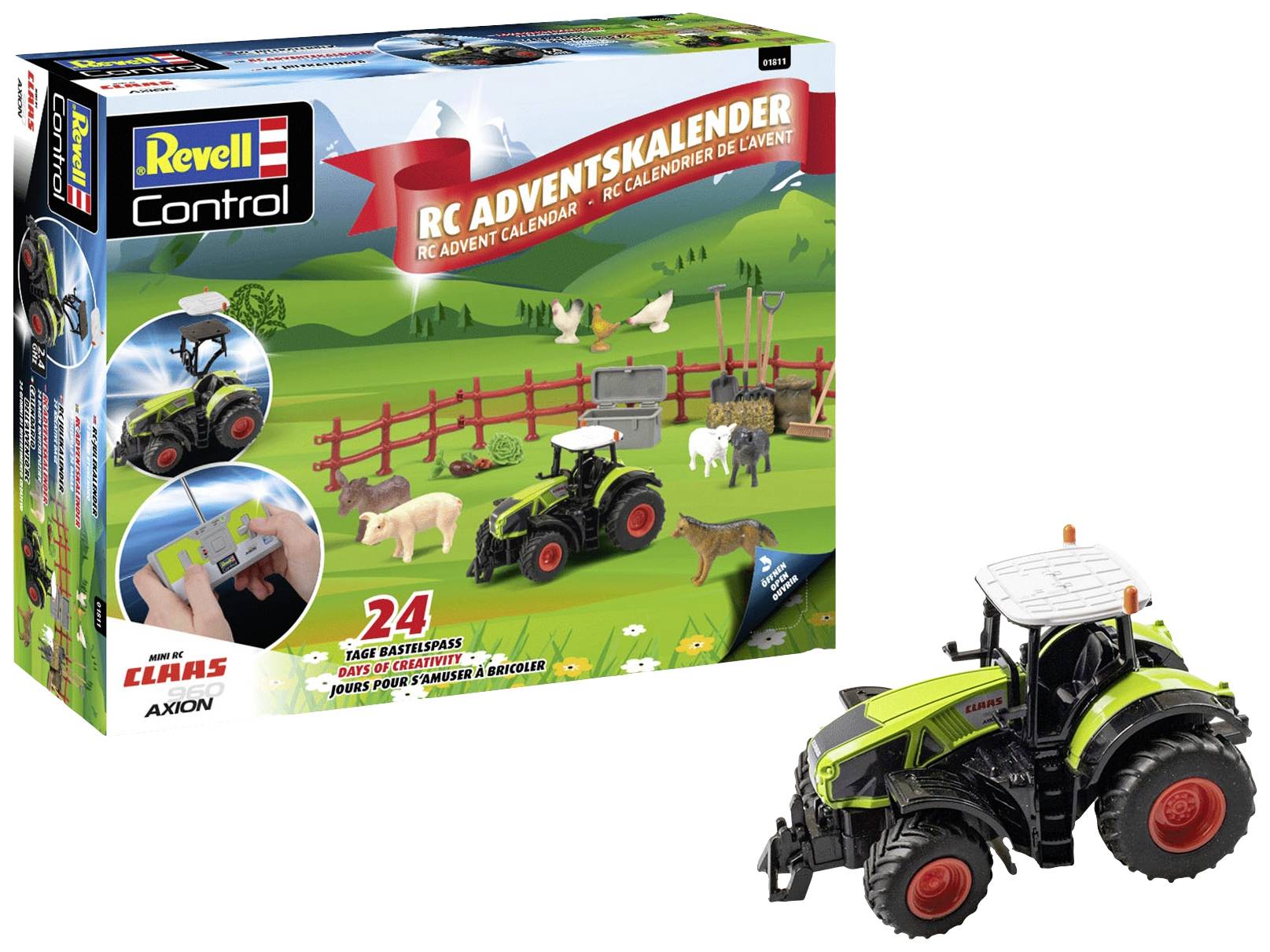 Revell Control Adventskalender RC Claas Axion 960 Traktor RC class Axion 960 RC vehicle Advent calendar Age category 6 years and over