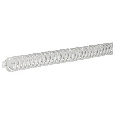 White cable spiral for cable organisation, spirally wound, ideal for office or home applications.