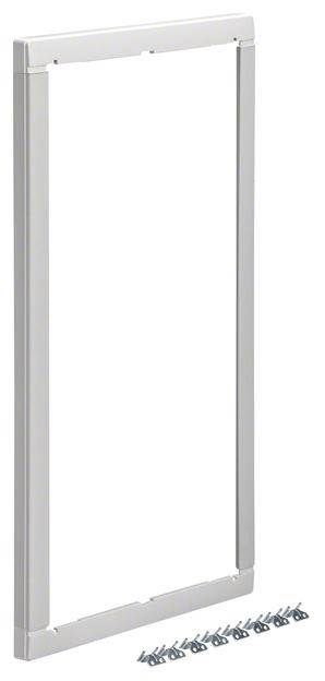 Rectangular silver metal frame with twelve screws underneath, suitable for installation in wall or door openings.