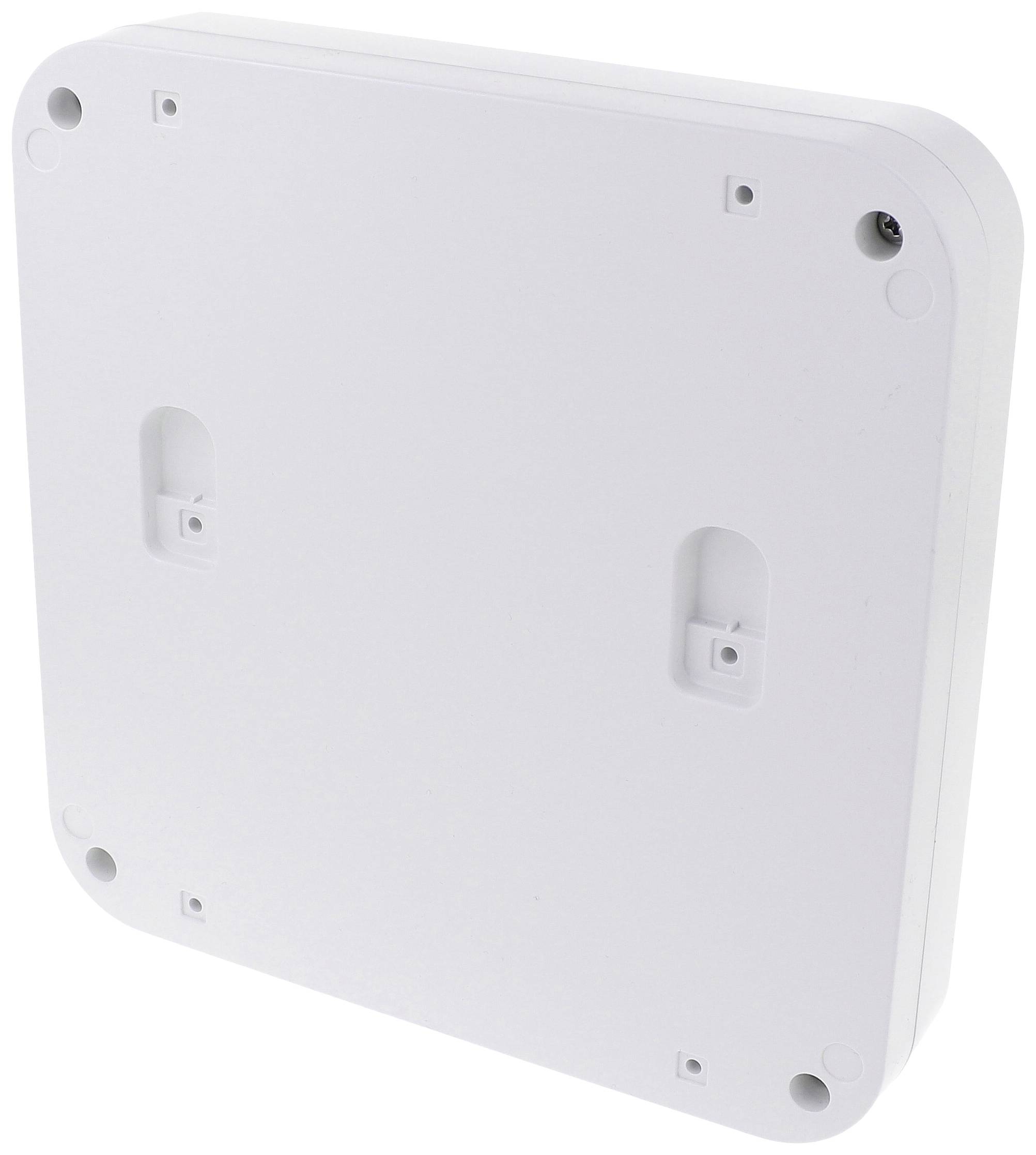 White plastic cover with four screw holes in the corners, suitable for wall-mounting electrical devices.