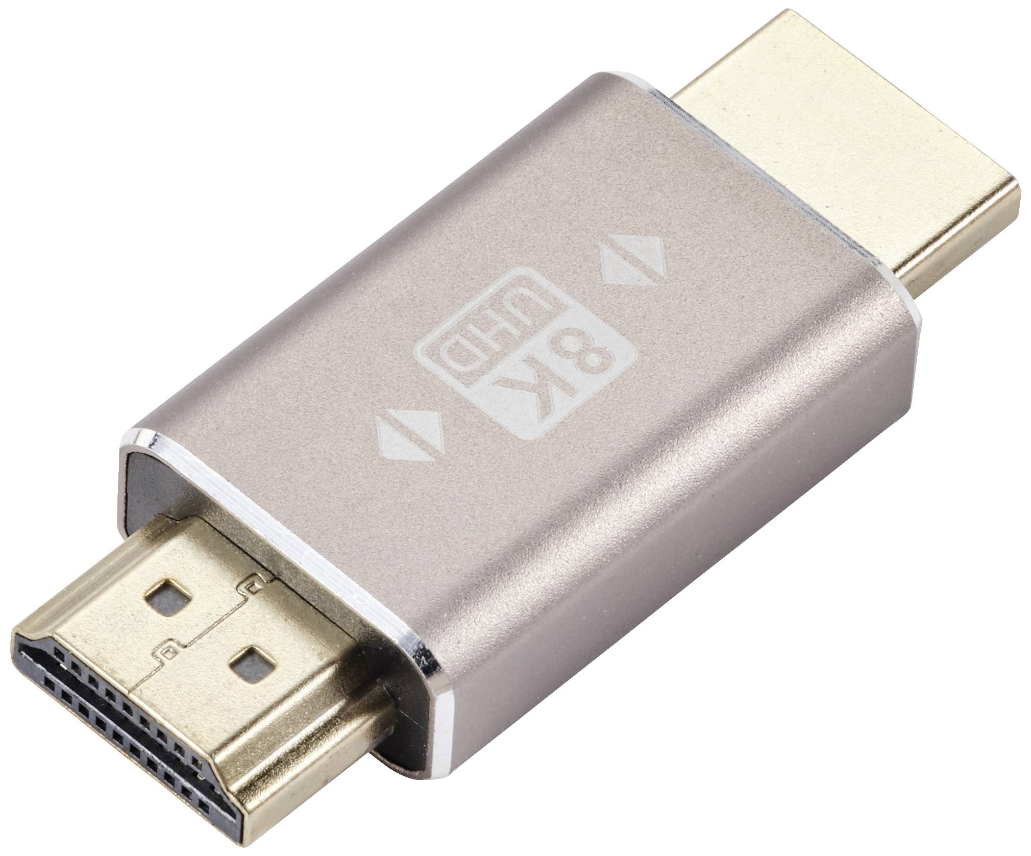 An HDMI adapter with 8K UHD marking, suitable for high-resolution video connections between compatible devices.