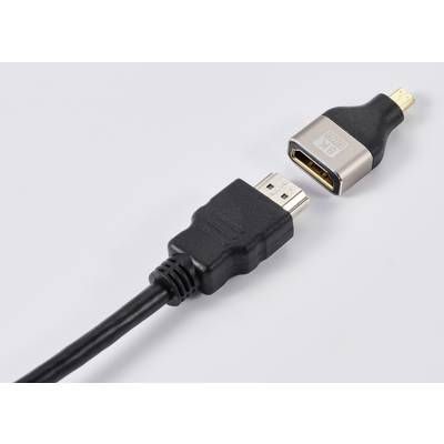'HDMI cable with gold-plated plug, separate from an HDMI adapter.'
