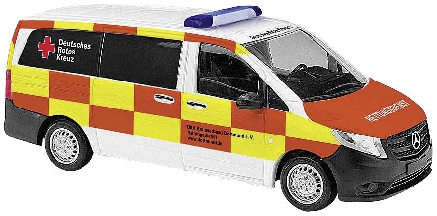Image of Busch 51105 H0 Police & Emergency Service vehicle Mercedes Benz Vito DRK Dortmund