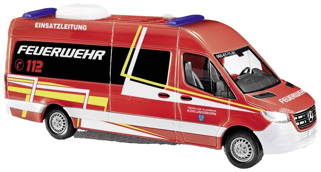 Image of Busch 52625 H0 Police & Emergency Service vehicle Mercedes Benz Sprinter lang fire brigade cooling born