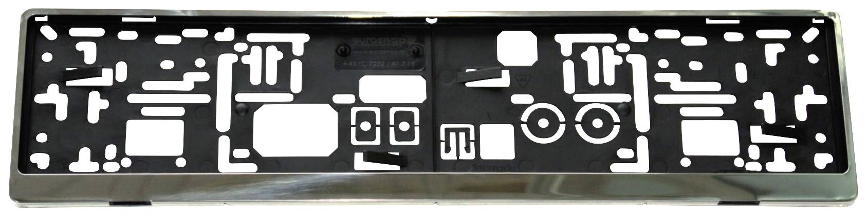 HP Autozubehoer Edelstahl Stainless steel, Plastic Licence plate holder Stainless steel, Black (L x W x H) 13.5 x 53 x 1.5 cm