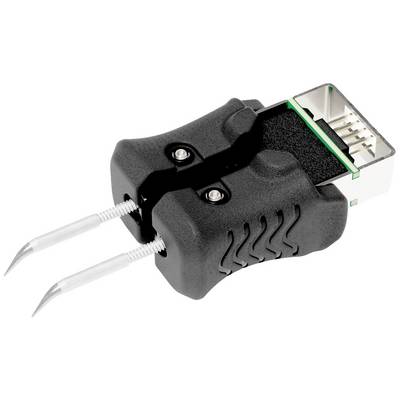 Replacement part for electronic devices with two metal tips and a black, ergonomic handle for precise handling.