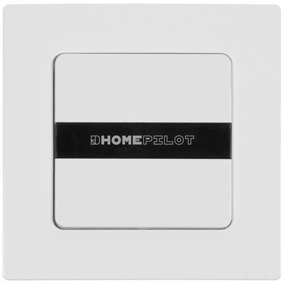 Square light switch with a black stripe and the inscription 'HomePilot'.