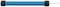 A blue cylindrical device, possibly a tubular motor, with black end caps and a protruding white cable.