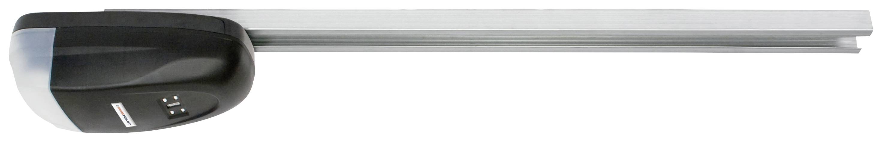 Garage door drive with a linear guide carriage, suitable for automatic opening and closing of garage doors.