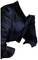 A black-clothed torso without a head and hands, which are missing. The focus is on the black shirt and the bent arms.