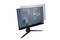 A computer monitor with a privacy screen displays a Windows desktop. The screen filter prevents the display from being viewed from the side.