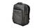 A black rucksack with multiple compartments and padded shoulder straps. Suitable for laptops and everyday items.
