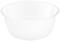 A plain white plastic bowl on a white background.