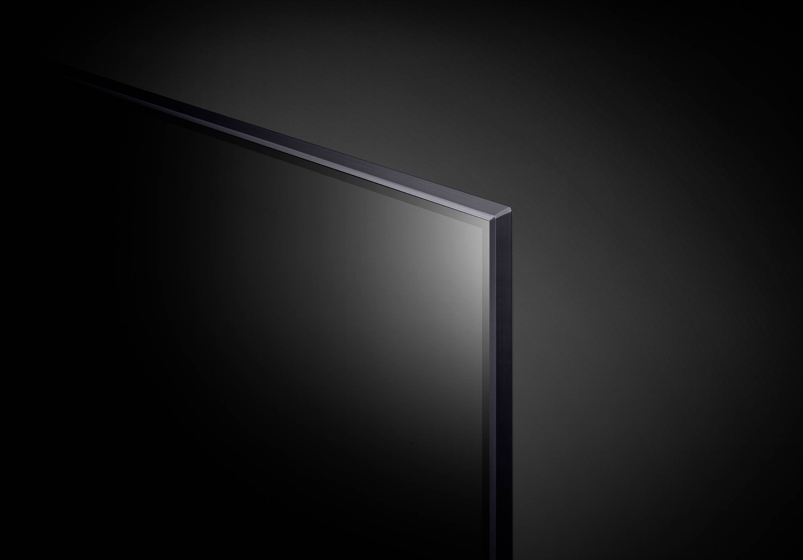 A flat screen with a slim frame against a dark background, emphasising the modern and minimalist design.