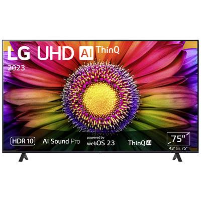 LG Electronics 75UR80006LJ.AEUD LCD TV 190 cm 75 inch EEC F (A - G) CI+, DVB-C, DVB-S2, DVB-T2, Wi-Fi, UHD, Smart TV Bla