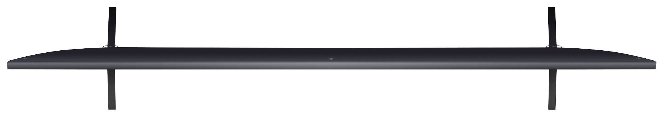 A minimalist, black shelf with two slender wall brackets, suitable for discreet storage in contemporary spaces.