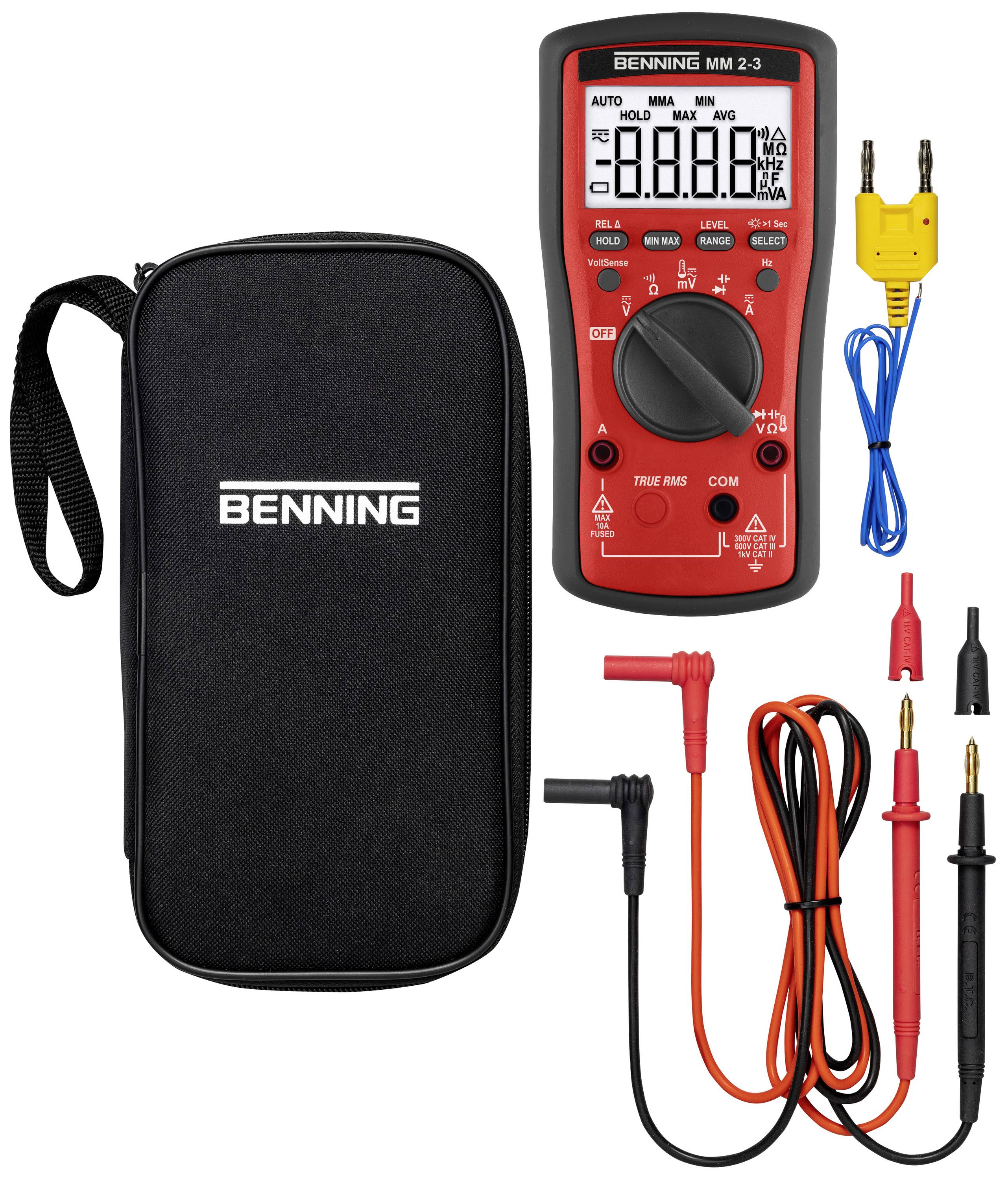 Benning MM 2-3 Handheld multimeter Digital CAT III 600 V, CAT IV 300 V Display (counts): 6000