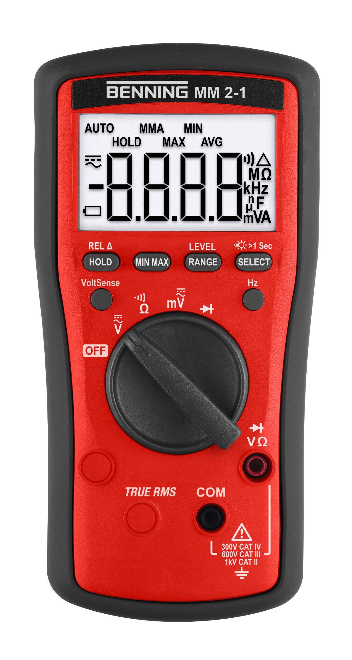 Benning MM 2-1 Handheld multimeter Digital CAT III 600 V, CAT IV 300 V Display (counts): 6000