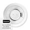 Round smoke detector with 'Panasonic' logo. Labelling: permanently installed 10-year lithium battery.
