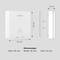 A square device by Bosch with 'POWER' and 'FAULT' inscriptions, beside a sketch with dimensions: 95 mm height, 95 mm width, 25 mm depth.