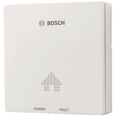 White Bosch device for home monitoring with two lights for 'Power' and 'Fault' and a discreet house symbol in the centre.