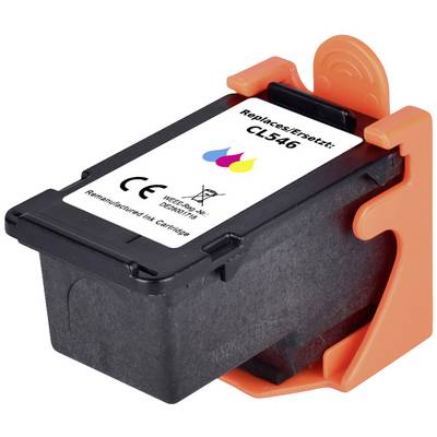 Printer cartridge, compatible with model 'CL546', showing colour droplets in cyan, magenta, and yellow.