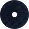 The circle is black with an opening in the middle and resembles a grinding wheel.