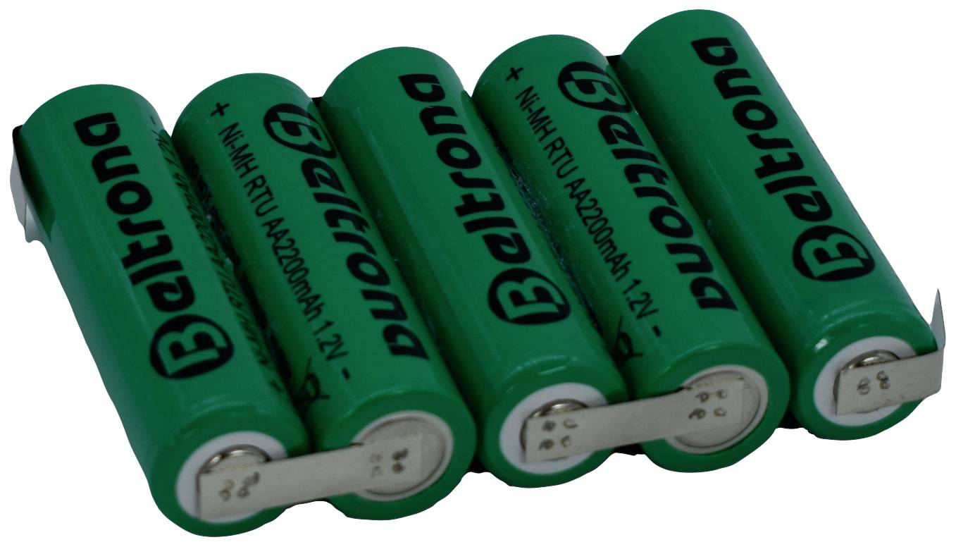 Beltrona RTU5AAZ Battery pack 5x AA Z solder tab NiMH 6 V 2200 mAh