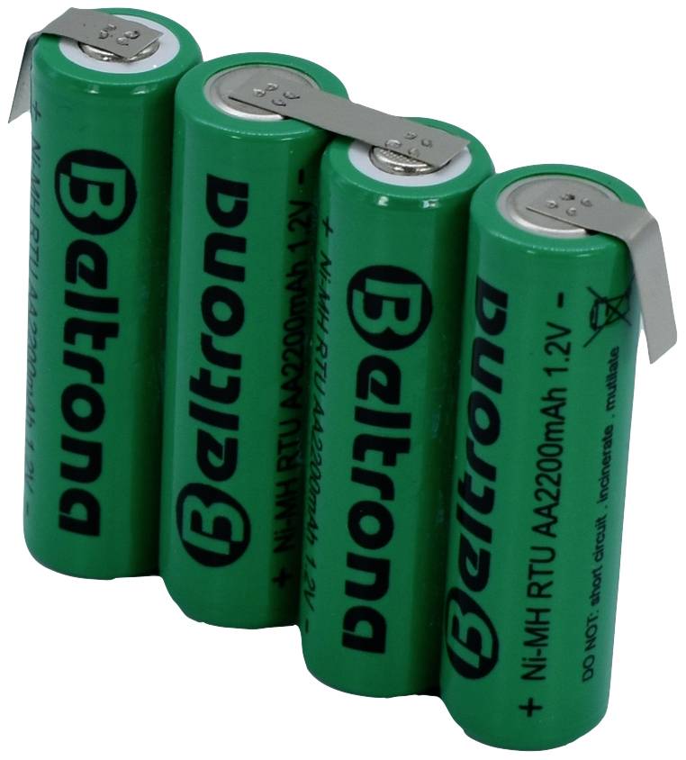 Beltrona RTU4AAZ Battery pack 4x AA Z solder tab NiMH 4.8 V 2200 mAh