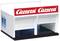 A model of a white garage with a red 'Carrera' logo on the roof. Two roller shutters are partially closed.