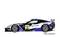 Automotive Side View: Racing car with number 77, blue and white design, sponsor logos including Valvoline and Dekra. Text: 'PRELIMINARY'.