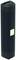 A black electronic device resembles a portable speaker with a golden logo on its side.
