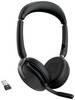 Jabra Evolve2 65 Flex Link380a UC On-ear headset Bluetooth® (1075101) Stereo Black Noise cancelling Headset, Microphone mute, Volume control, Induction, Foldable PC