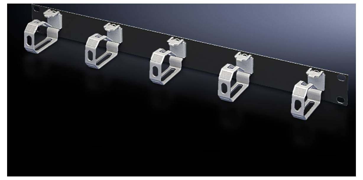 Rittal 7159017 19 inch Cable management panel 1 U Jet black (RAL 9005)