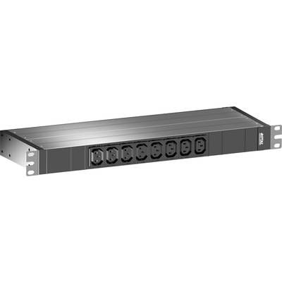 A black, rectangular rack-mount enclosure with multiple power sockets on the front, suitable for server rooms.