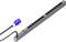 'Vertical power strip with 16 Schuko sockets and a blue CEE plug, suitable for industrial applications.'