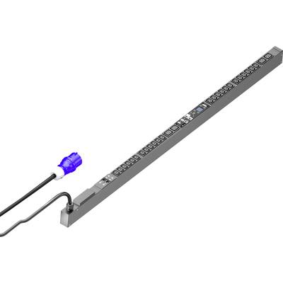 'Long power strip with multiple sockets and a blue power plug, suitable for IT racks or server rooms.'