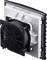 Ventilator with a black protective grille and white rear panel, potentially suitable for ventilation systems in buildings.