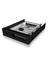 A hard drive enclosure with a built-in fan, suitable for 3.5-inch hard drives, in black with a switch.