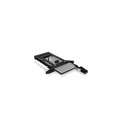 Metal graphics card cooling plate demonstrates cooling technology with exposed views of connections and mounting components.