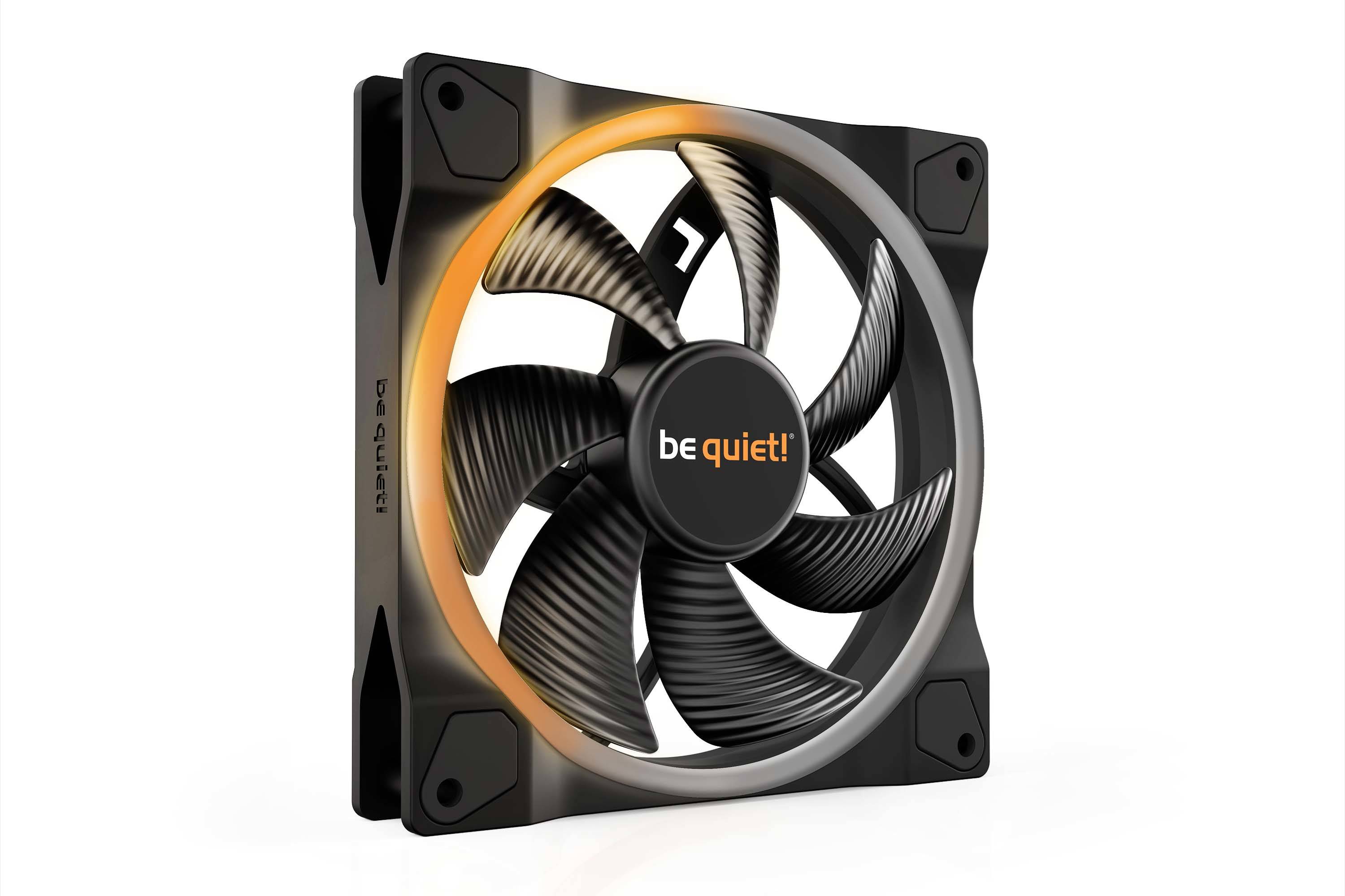 BeQuiet Light Wings PC fan Black (W x H x D) 140 x 25 x 140 mm incl. LED lighting
