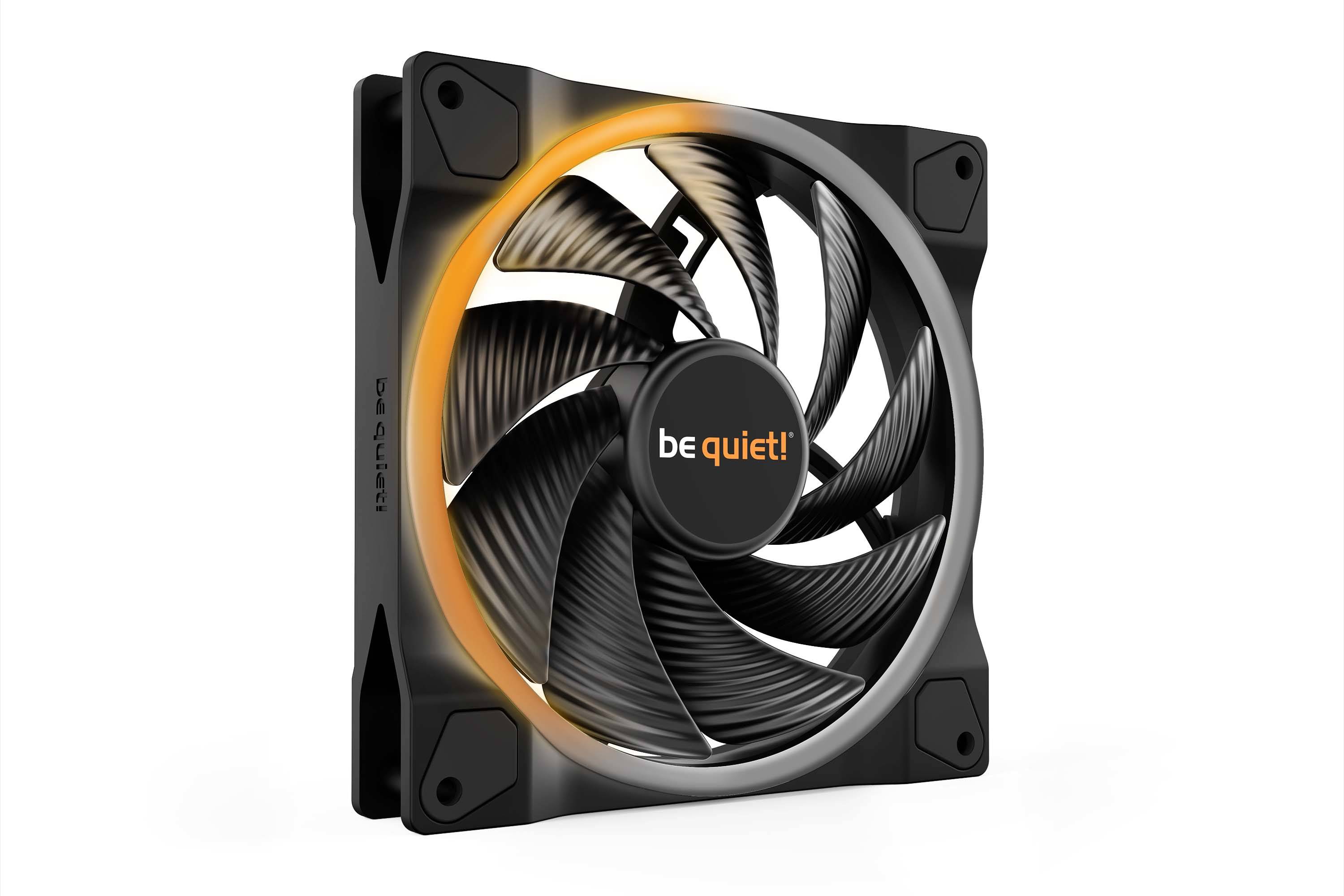 BeQuiet Light Wings PC fan Black (W x H x D) 140 x 25 x 140 mm incl. LED lighting