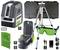 Laser level set with tripod, green protective glasses, charger, USB-C cable and carry case. Includes 1/4" and 5/8" mounting brackets.