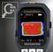 A portable thermometer displays a thermal imaging display. The screen shows temperature ranges from 30.8°C to 25°C.